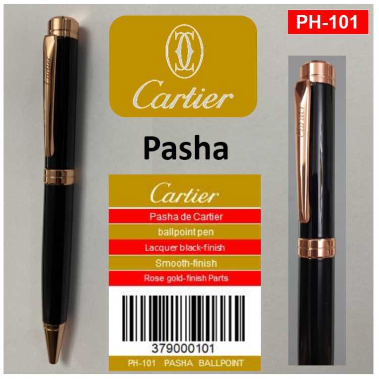 PH-101 PASHA de Cartier ballpoint pen black / rose gold-finish
