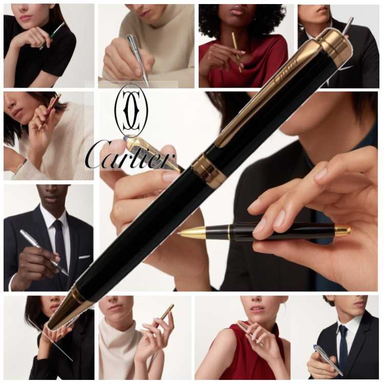 PH-101 PASHA de Cartier ballpoint pen black / rose gold-finish