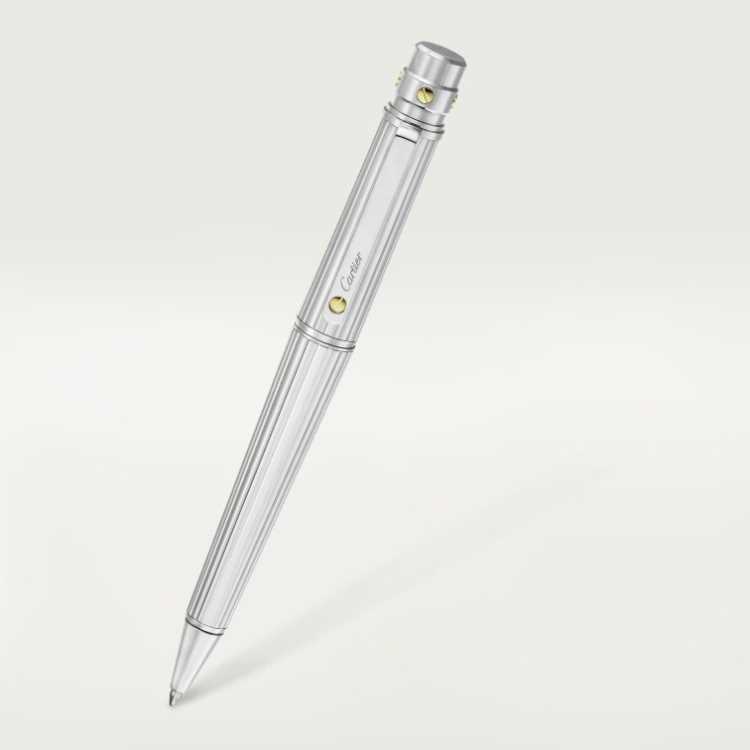 カルティエ SANTOS DE CARTIER ボールペン シルバー Excellent Cartier Santos de Cartier Ballpoint Pen Silver