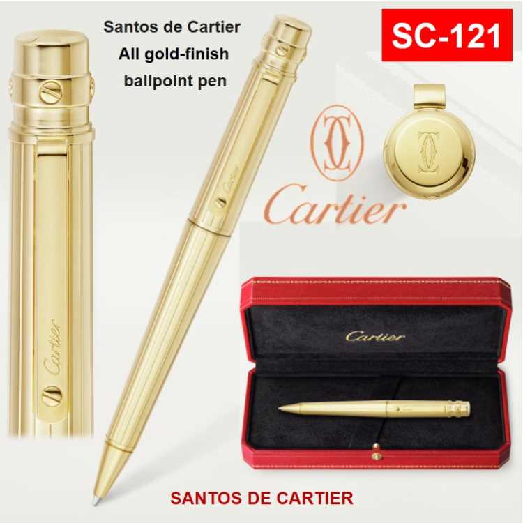 SC-121 Santos de Cartier ballpoint pen All gold-finish